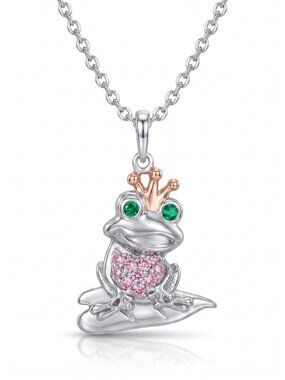 Frog Prince Heart Necklace,  Charmed Aroma Fairy Tale Collection